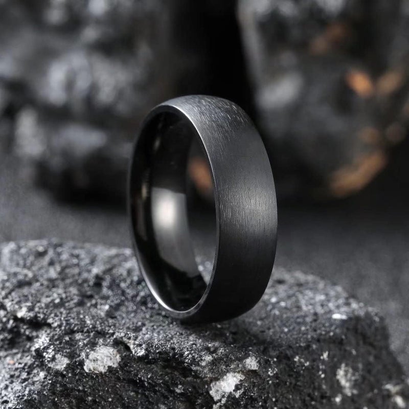 King Will Titanium Wedding Band for Men Women-Sliver/Black/Gold Plated Pure Titanium Wedding Ring, 3-9mm Widths Available Brushed Matte Design Comfort Fit Size 4-16 - Image 1