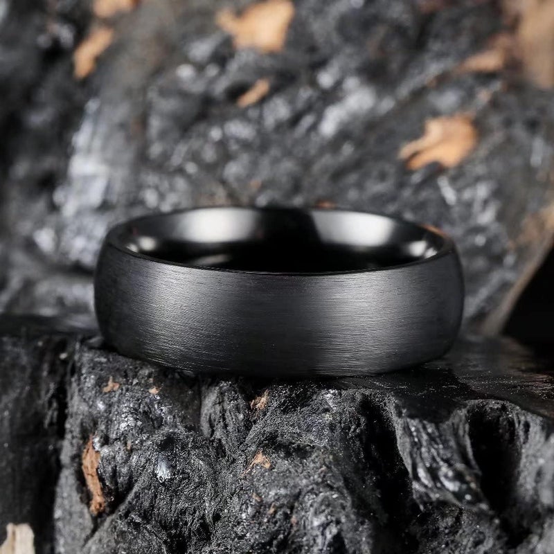 King Will Titanium Wedding Band for Men Women-Sliver/Black/Gold Plated Pure Titanium Wedding Ring, 3-9mm Widths Available Brushed Matte Design Comfort Fit Size 4-16 - Image 2