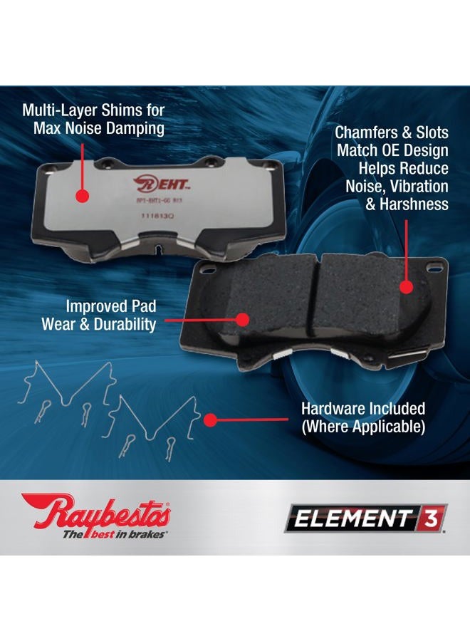 Raybestos Element3 Automotive Replacement Front Brake Pad Set for Select 1996-2002 Toyota 4Runner, 1995-1998 and 2004 Toyota Tacoma (EHT436AH) - Image 2