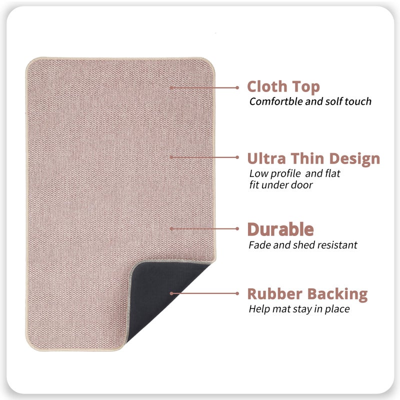 Bosap Bath Mat,Ultra Thin Bathroom Rugs,Rubber Bath Mats for Bathroom,No Slip Bath Rugs,Quick Dry,Machine Washable,Low Pile,Absorbent,Shower Outside,Sink,Home Decor Accessories.Beige,1'5"x2'3"(17x27inch) - Image 2