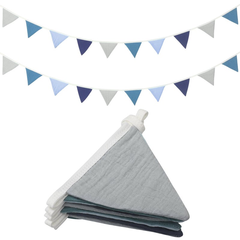 Oudain رايات علمية على شكل مثلث بطول 15.5 قدم 2 قطعة زينة حضانة لعيد ميلاد الطفل زينة حفلات الزفاف البوهيمية لكل حدث  كل واحدة بطول 7.75 قدم (ألوان زاهية) - Image 1