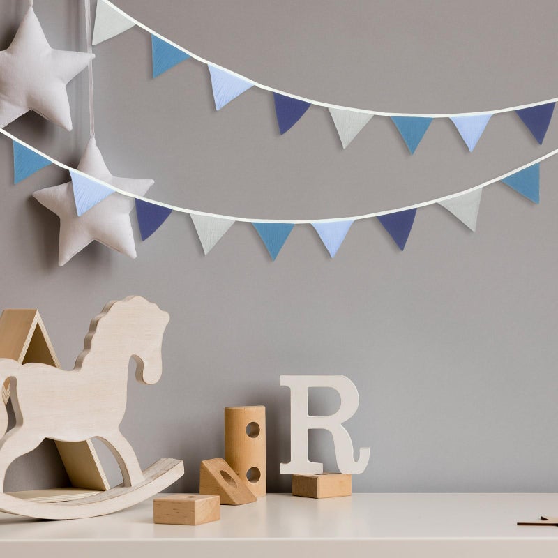 Oudain رايات علمية على شكل مثلث بطول 15.5 قدم 2 قطعة زينة حضانة لعيد ميلاد الطفل زينة حفلات الزفاف البوهيمية لكل حدث  كل واحدة بطول 7.75 قدم (ألوان زاهية) - Image 4