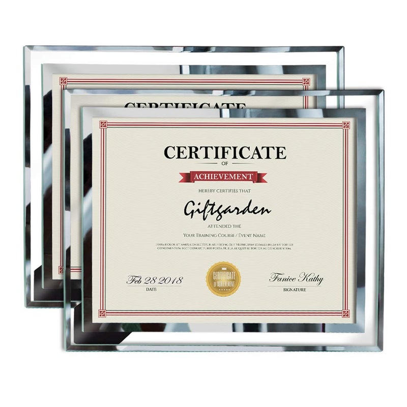 Giftgarden 8.5x11 Glass Frame Set of 2, Clear 8.5 x 11 Picture Frames for Certificate Document Award Tabletop Display - Image 1