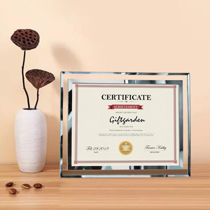 Giftgarden 8.5x11 Glass Frame Set of 2, Clear 8.5 x 11 Picture Frames for Certificate Document Award Tabletop Display - Image 2