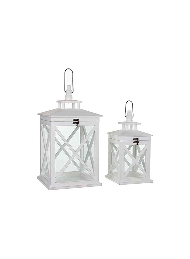 Suncoast Suncoast White Wooden Lantern (M)  - Image 1