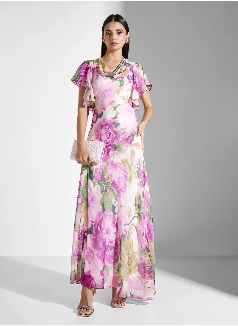 Hope & Ivy Cowl Neck Maxi Dress