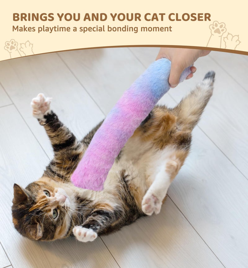 IPTPAS 3 Pack Cat Kicker Toy Pillows, Interactive Plush Toys with Catnip Inside, Soft Durable Kick Sticks Teething Chew Toy, Cat Body Pillows for Indoor Cats & Kittens, Promote Exercise, Play & Cuddle - Image 5