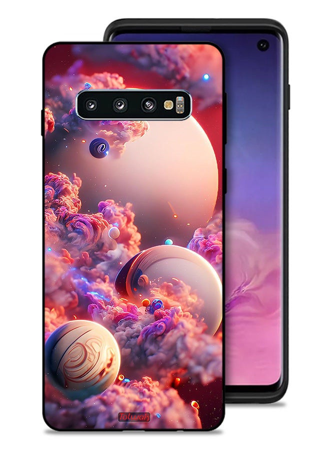 Tolwak Samsung Galaxy S10 4G Protective Case Cover Clouds Abstract Art - Image 1