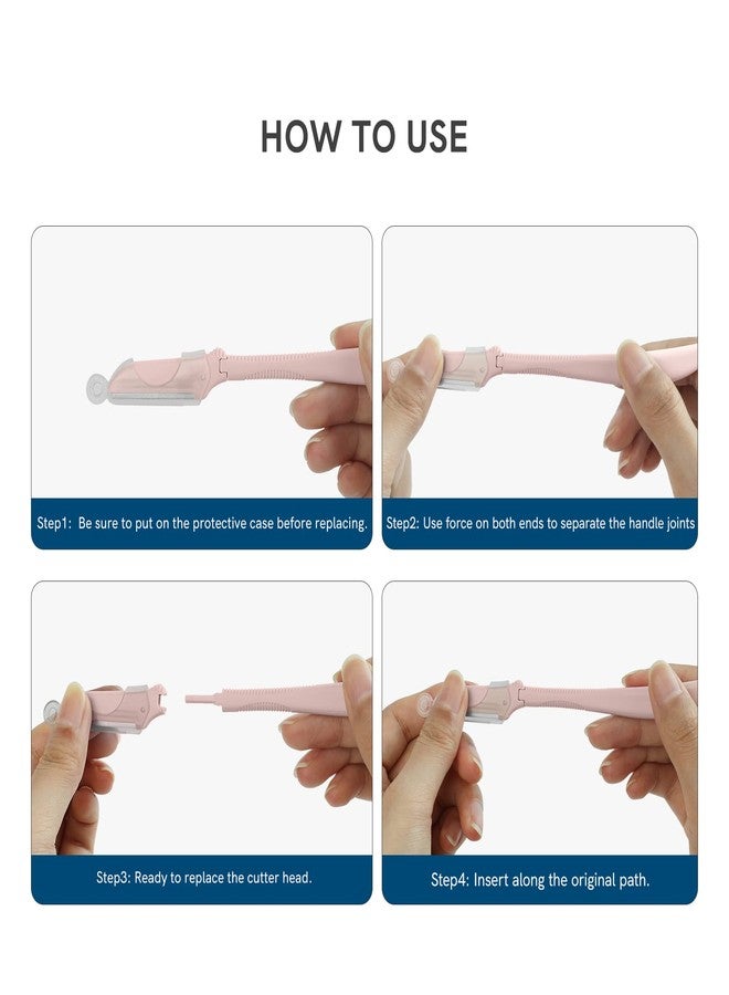 Cut it Eyebrow Razors for Women, Replaceable Face Razors kit, Dermaplane Shaving Tool for Men & Women, Face Razors for Peach Fuzz and Hair Removal, 4pcs Replacement Blades Available - Image 5