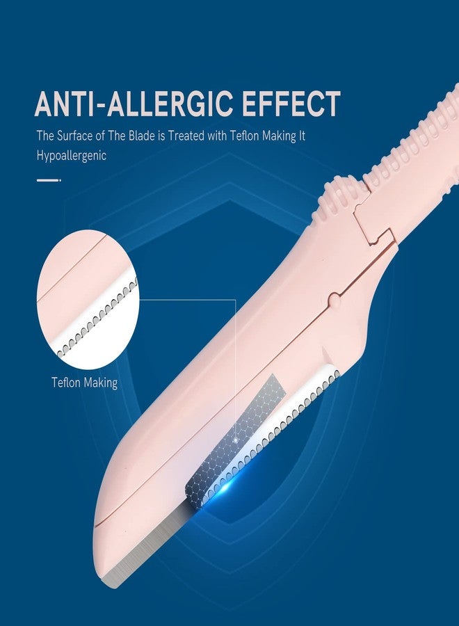 Cut it Eyebrow Razors for Women, Replaceable Face Razors kit, Dermaplane Shaving Tool for Men & Women, Face Razors for Peach Fuzz and Hair Removal, 4pcs Replacement Blades Available - Image 2