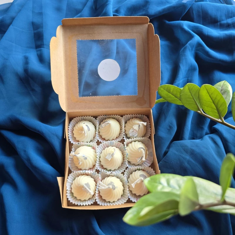 Velas Hand Crafted Soy Wax Scented Aesthetic Candles | Perfect for Home Decor Lighting | Gifting | Celebration | Festivals (OffWhite, Medium) - Image 5