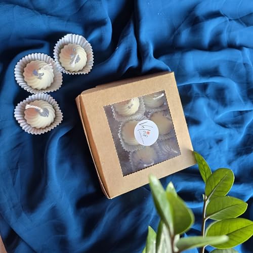 Velas Hand Crafted Soy Wax Scented Aesthetic Candles | Perfect for Home Decor Lighting | Gifting | Celebration | Festivals (OffWhite, Medium) - Image 4