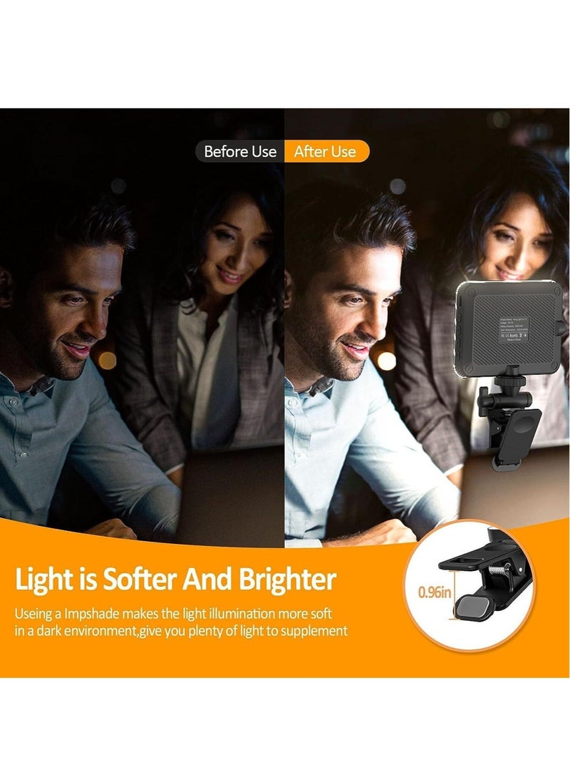 LED Video Light,3200-6500K 3 Light Modes and Brightness 10-Level Dimmable  with Phone clip, built-in Rechargeable Batteries for iPhone, Android, iPad, Laptop  - Image 3