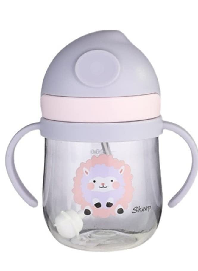 Peachjoy 250 مل زجاجة ماء محمولة للأطفال صيفية كرتونية لطيفة مع قشة بلاستيكية مضادة للسقوط، مناسبة للأولاد والبنات وطلاب المدارس الابتدائية - Image 2