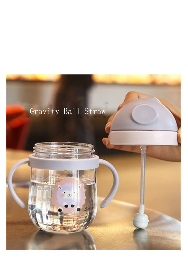 Peachjoy 250 مل زجاجة ماء محمولة للأطفال صيفية كرتونية لطيفة مع قشة بلاستيكية مضادة للسقوط، مناسبة للأولاد والبنات وطلاب المدارس الابتدائية - Image 5