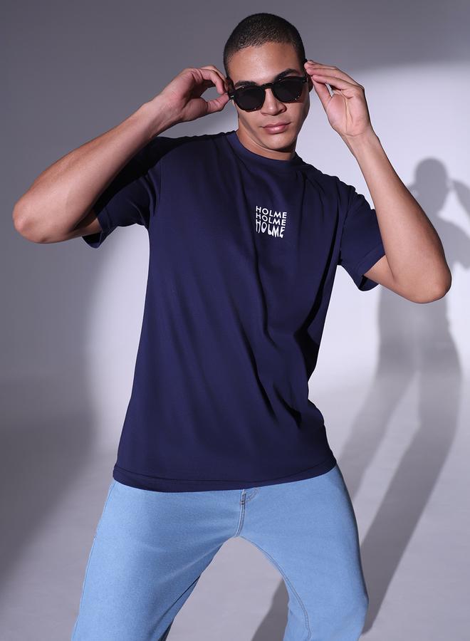 Hubberholme Men's Relaxed Fit Navy Cotton T-Shirt with Classic Versatility and Cool Fabric  - Image 3