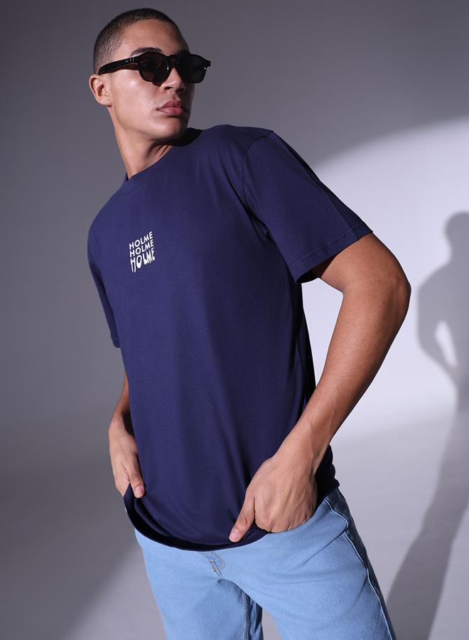 Hubberholme Men's Relaxed Fit Navy Cotton T-Shirt with Classic Versatility and Cool Fabric  - Image 2