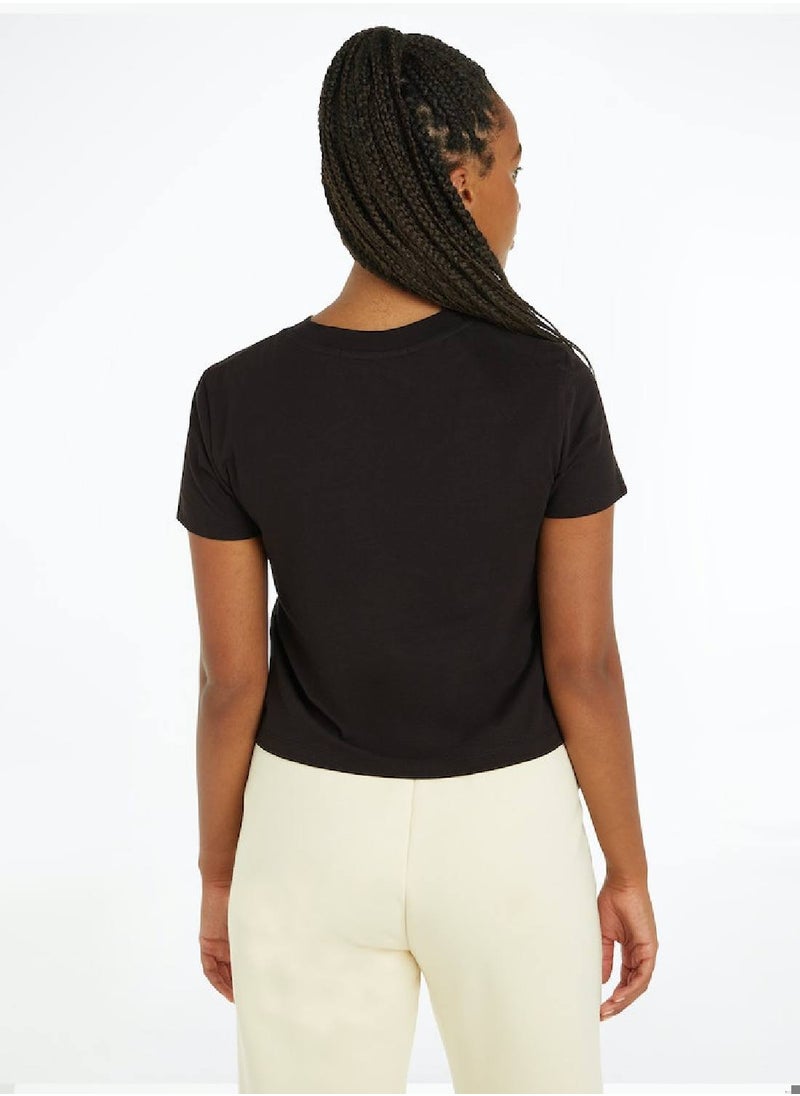 CALVIN KLEIN Cropped Monogram T-Shirt  - Image 3