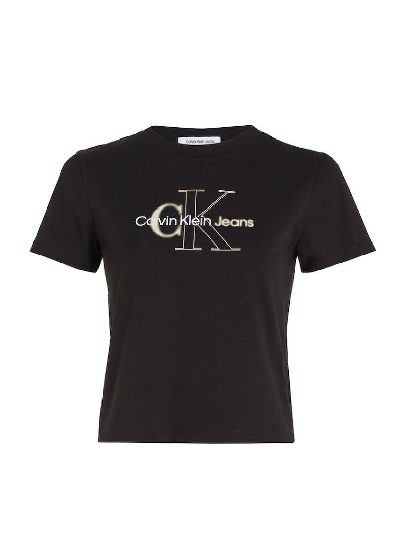 CALVIN KLEIN Cropped Monogram T-Shirt  - Image 2