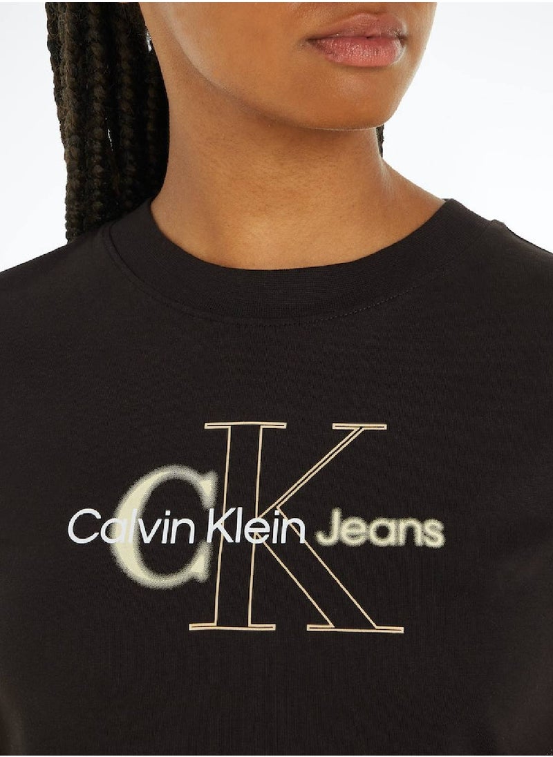 CALVIN KLEIN Cropped Monogram T-Shirt  - Image 5