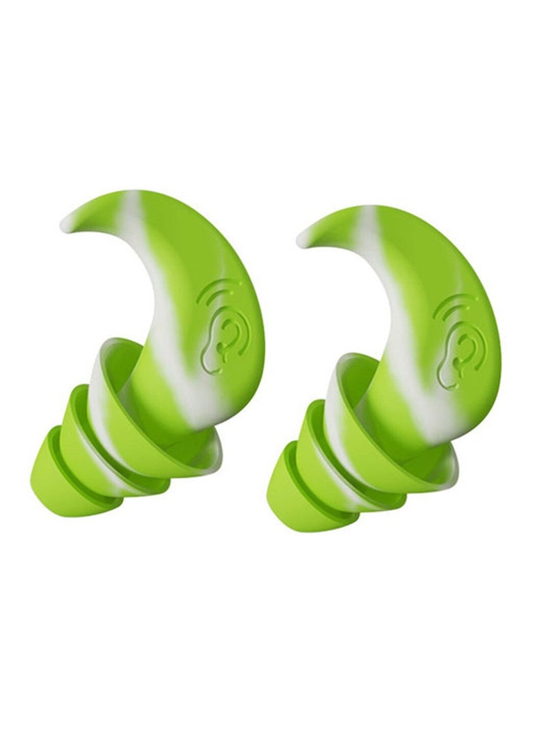 AROAQ Ear Plugs, High Fidelity Reusable Silicone Noise Cancelling Earplugs, Soft Silicone Reusable Earplugs For Swimming, Sleeping, Diving, Noise Sensitivity & Flights, ( Green ) - Image 1