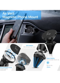 Gzar Car Phone Mount Magnetic Phone Car Mount Strong Magnet Air Vent Mount 360 Rotation Car Phone Holder Fit for iPhone 13 12 11 Pro Max Samsung S21 all other Smart phones  - Image 2