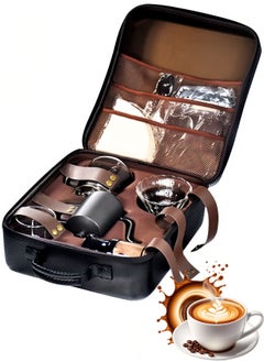 nihao V60 Set 9 Piece Coffee Drip Set , V60 Pour Over Coffee Maker Set With Carry Case Black 600ml  - Image 1