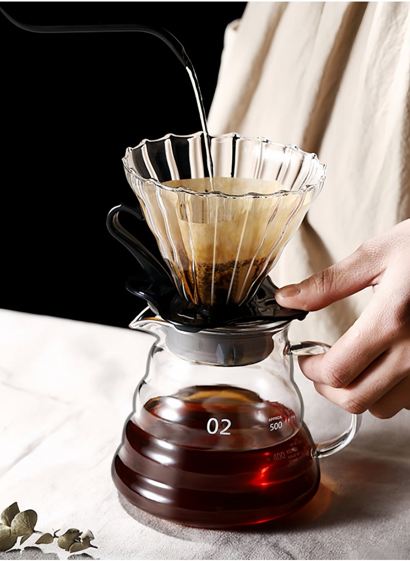 nihao - V60 Set 9 Piece Coffee Drip Set , V60 Pour Over Coffee Maker Set With Carry Case Black 600ml - Image 1