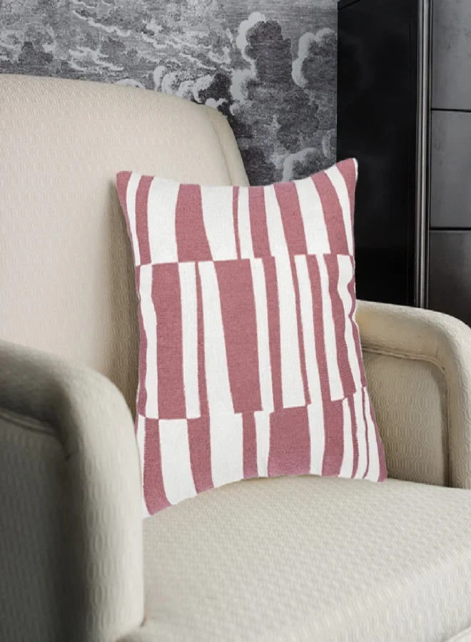 Donetella Decorative Embroidered Cushion Cover pink/White 45x45Cm (Without Filler)