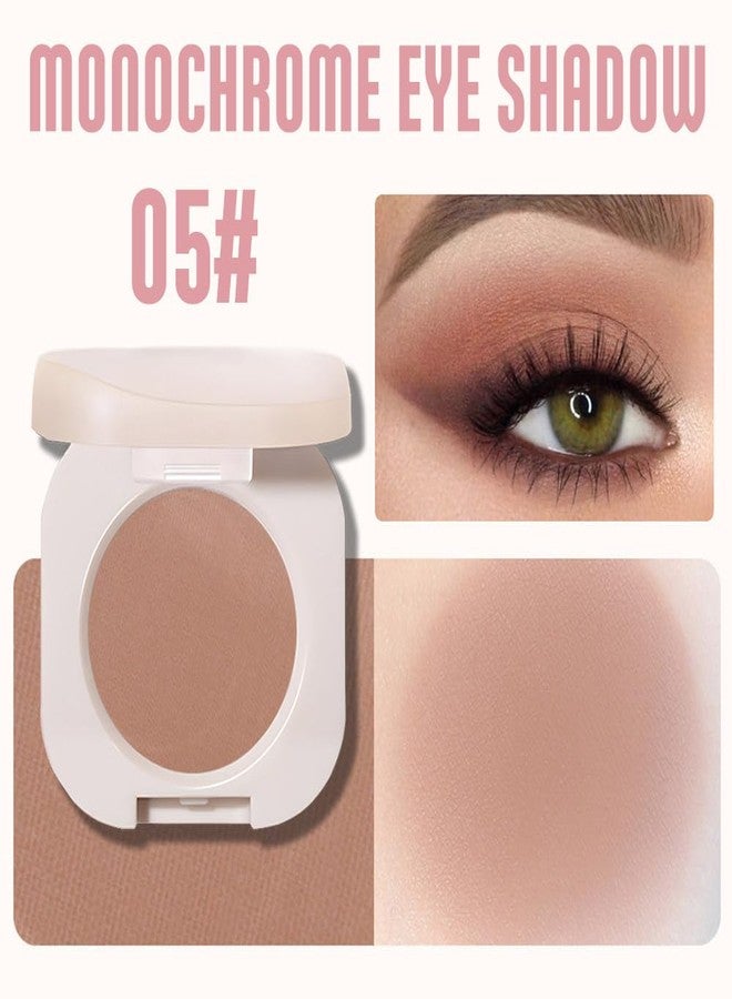 HHLTOH Matte Eyeshadow Monochrome, Dark Nude Eye Shadow Makeup, Neutral Matte Pressed Powder, Single Vegan Eyeshadow, Highly Pigmented Natural Eyeshadow Palette, Single Long Lasting Deep Nature Eye Make 05# - Image 3