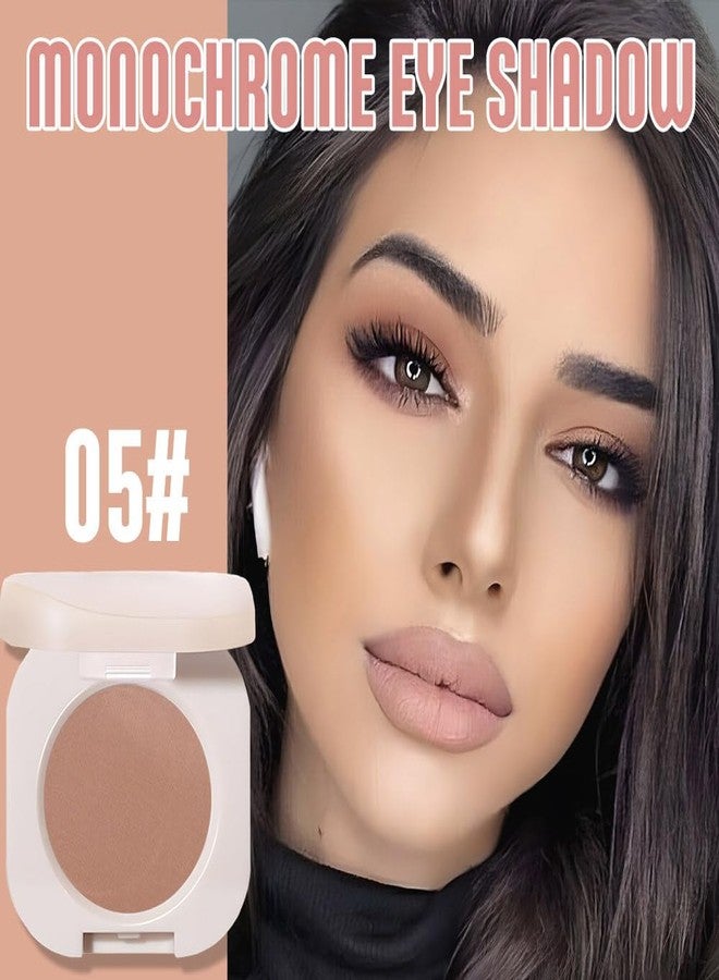 HHLTOH Matte Eyeshadow Monochrome, Dark Nude Eye Shadow Makeup, Neutral Matte Pressed Powder, Single Vegan Eyeshadow, Highly Pigmented Natural Eyeshadow Palette, Single Long Lasting Deep Nature Eye Make 05# - Image 2