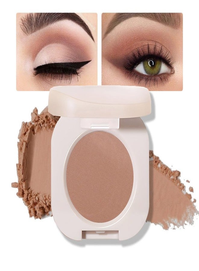 HHLTOH Matte Eyeshadow Monochrome, Dark Nude Eye Shadow Makeup, Neutral Matte Pressed Powder, Single Vegan Eyeshadow, Highly Pigmented Natural Eyeshadow Palette, Single Long Lasting Deep Nature Eye Make 05# - Image 1