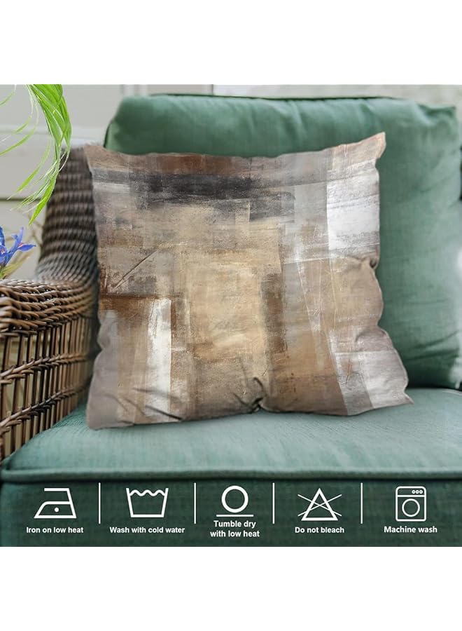 إيروريكس أغطية وسائد رمي ديكور فني منزلي حديث أغطية وسائد مزخرفة برسومات زيتية تجريدية لأغطية وسائد غرفة النوم وغرفة المعيشة والأريكة والسرير أغطية وسائد رمادية اللون 45 × 45 سم مجموعة من 4 قطع - Image 4