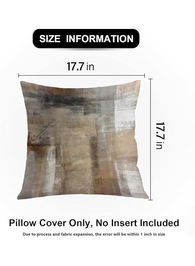 إيروريكس أغطية وسائد رمي ديكور فني منزلي حديث أغطية وسائد مزخرفة برسومات زيتية تجريدية لأغطية وسائد غرفة النوم وغرفة المعيشة والأريكة والسرير أغطية وسائد رمادية اللون 45 × 45 سم مجموعة من 4 قطع - Image 2