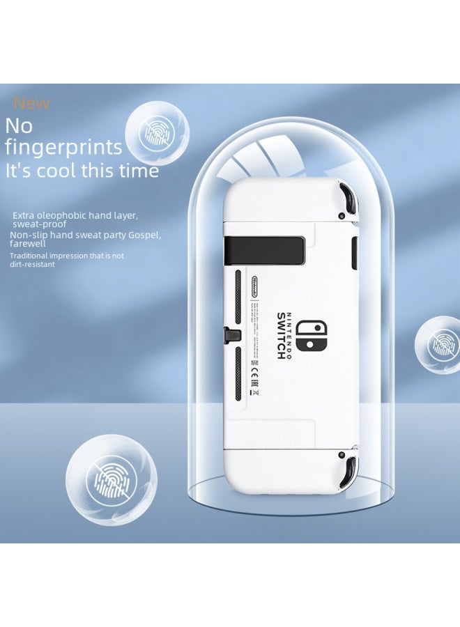 Loquat Split Body Nintendo Switch Protective Case Switcholed Cover Pc Shell Handle Accessories Digital Computer Game Console Protection-Model:Ns White Skin-friendly Shell With Label √ With Membrane + Cap  - Image 4