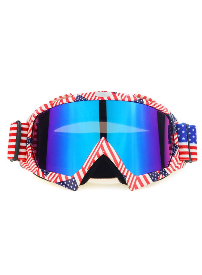 Flag Frame Color Film Goggles Motocross Helmet Goggles Ski Glasses Men And Women Outdoor Protective Glasses