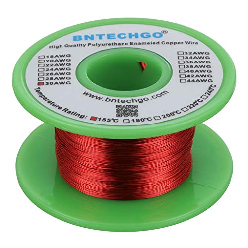 BNTECHGO 30 AWG Magnet Wire - Enameled Copper Wire - Enameled Magnet Winding Wire - 4 oz - 0.0098" Diameter 1 Spool Coil Red Temperature Rating 155℃ Widely Used for Transformers Inductors - Image 5