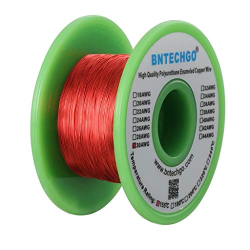 BNTECHGO 30 AWG Magnet Wire - Enameled Copper Wire - Enameled Magnet Winding Wire - 4 oz - 0.0098" Diameter 1 Spool Coil Red Temperature Rating 155℃ Widely Used for Transformers Inductors - Image 2