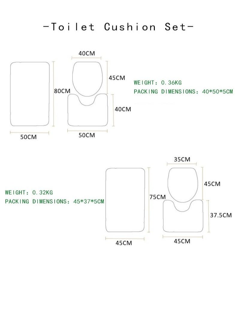 الأزرق جي دبليو طقم إكسسوار دواسات الحمام من 3 قطع - Image 5