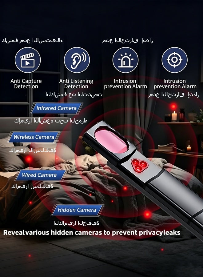 Sunbath Hidden Camera Detector Portable Bug RF Detector Device for Gps Tracker Wireless Listening Device Hidden Camera Finder in Hotel Office Bathroom 6 Levels Sensitivity - Image 5
