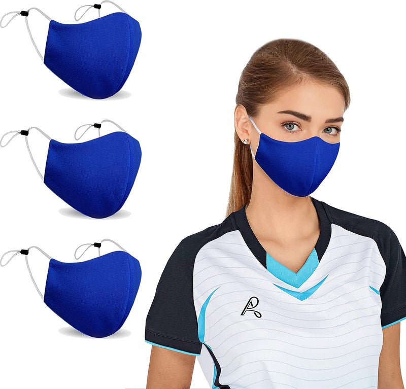 Arcarius Breathable Sports Face Mask – Moisture Wicking Gym & Travel Fit (3-Pack) - Image 1