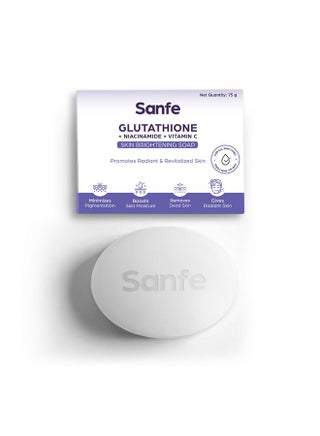 glutathione soap tan removal Sanfe Niacinamide Vitamin C Brightening | Hydrating, Minimizes Pigmentation, Removes Dead Skin | Skin Whitening Soap For Women And Men | Hyperpigmentation & Glow 75Gm | Best Price KSA Size:1L Plastic Wins Town Gluta Glow limit_one