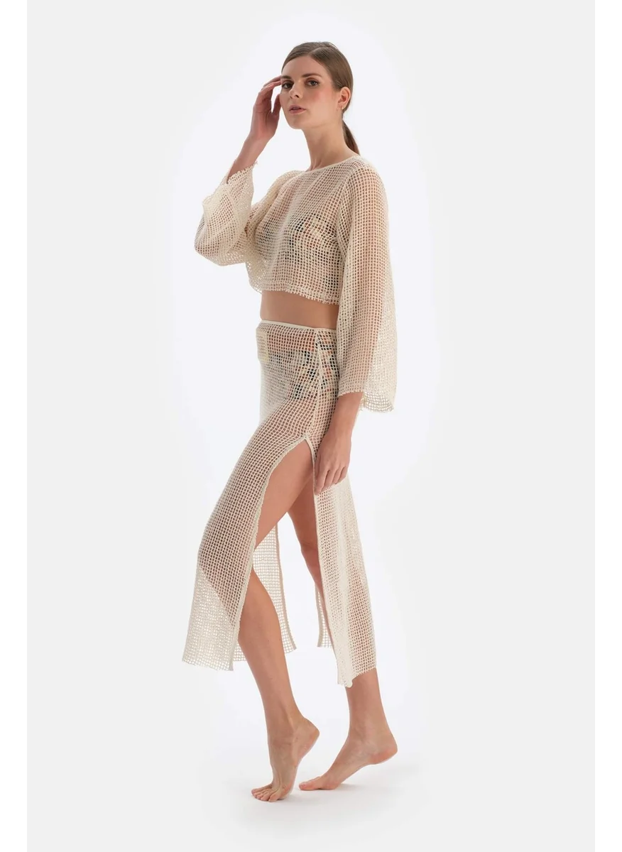 dagi Ecru Mesh Skirt