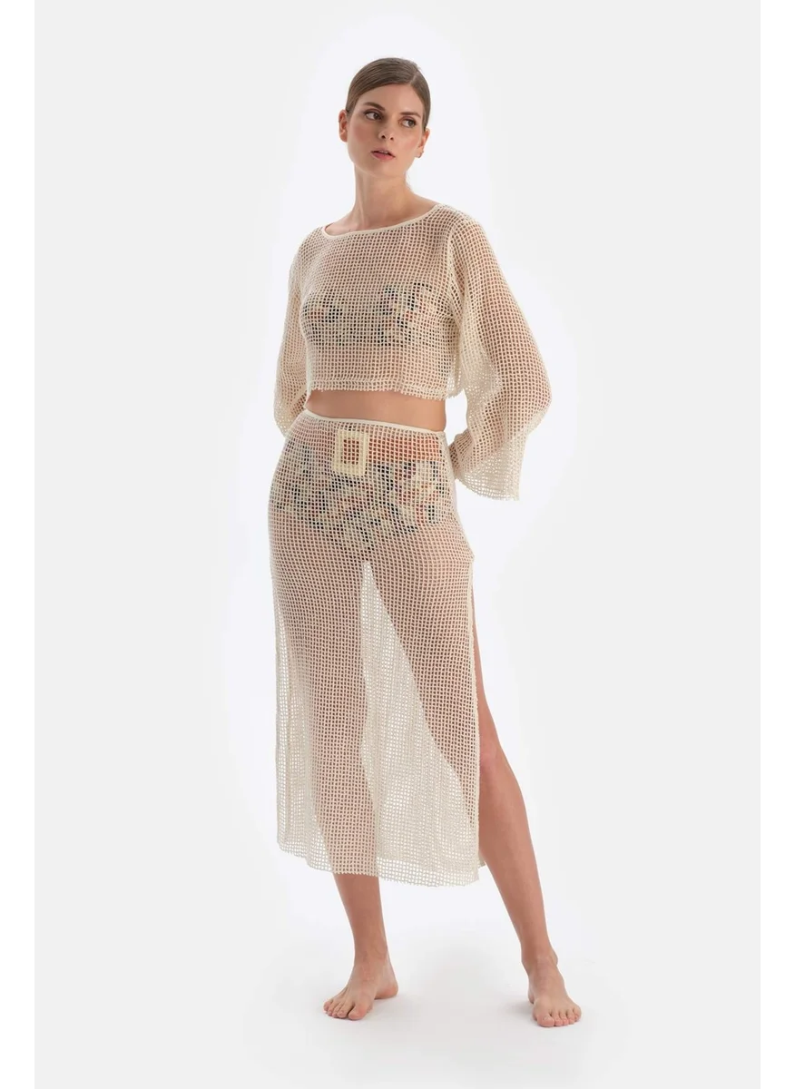dagi Ecru Mesh Skirt