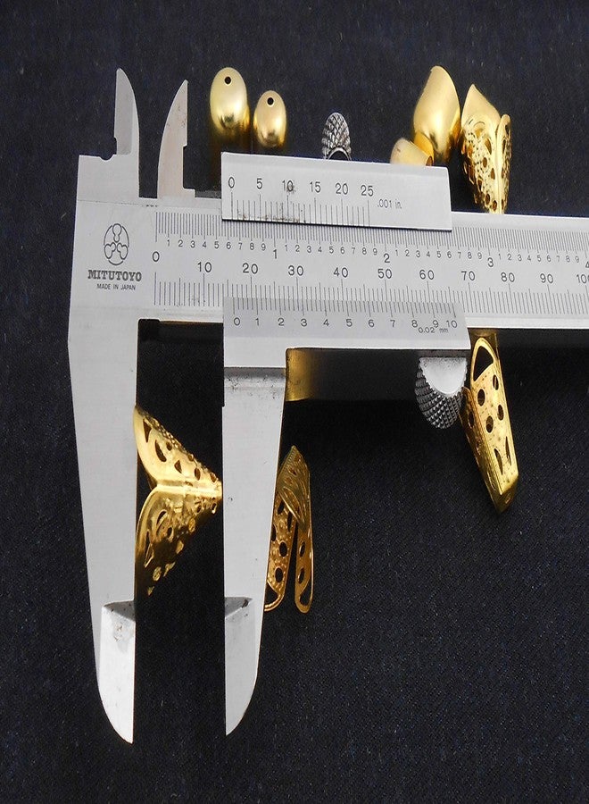 Jaz Design House's Combo of Most Popular Tassel Making Golden Caps in Golden Finish Pack of 4 Type 25 pcs. Each, Leather - Image 5