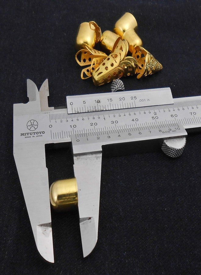 Jaz Design House's Combo of Most Popular Tassel Making Golden Caps in Golden Finish Pack of 4 Type 25 pcs. Each, Leather - Image 3