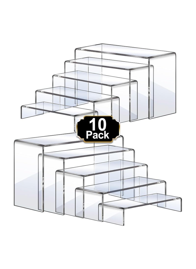Generic - Display Risers, 10 Pcs 2 Set Acrylic Riser Display Shelf, Clear Display Riser Display Stands, Acrylic Display Set, Acrylic Shelves for Decor Display, Showcase Stands for Cupcake(1-3-4-5-6IN) - Image 1