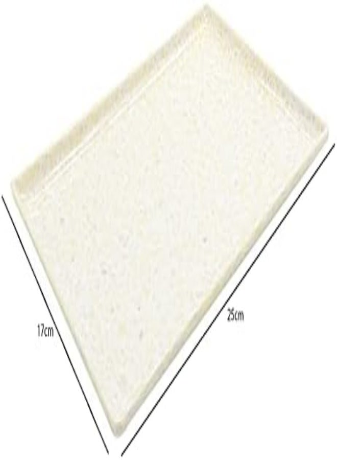 AKDC Melamine Rectangle Serving Tray 25X17Cm, Off-White Color Marble Designed Texture Plates Rectangular Shape Pattern Healthy Platter Tray Kitchen Product Premium Multipurpose Use Accessories - Image 2