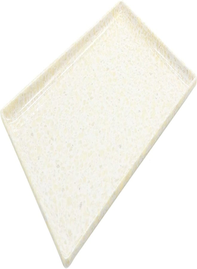 AKDC Melamine Rectangle Serving Tray 25X17Cm, Off-White Color Marble Designed Texture Plates Rectangular Shape Pattern Healthy Platter Tray Kitchen Product Premium Multipurpose Use Accessories - Image 4