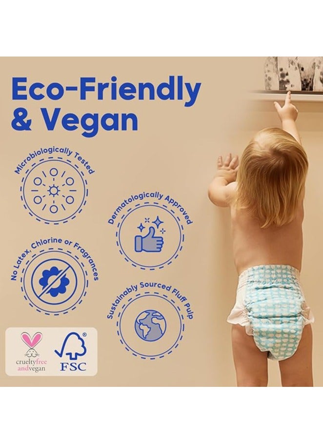Kim & Kimmy Eco Diapers, Size 3, 6-11 kg, 60 Diapers - 12 Hour Leak Protection, No Rashes, Hypoallergenic, Ultra-Soft & Highly Absorbent - Cruelty Free & Vegan Assorted Print  - Image 3